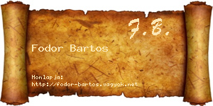 Fodor Bartos névjegykártya