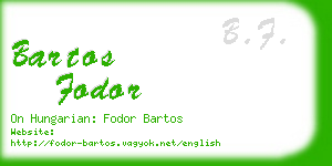 bartos fodor business card